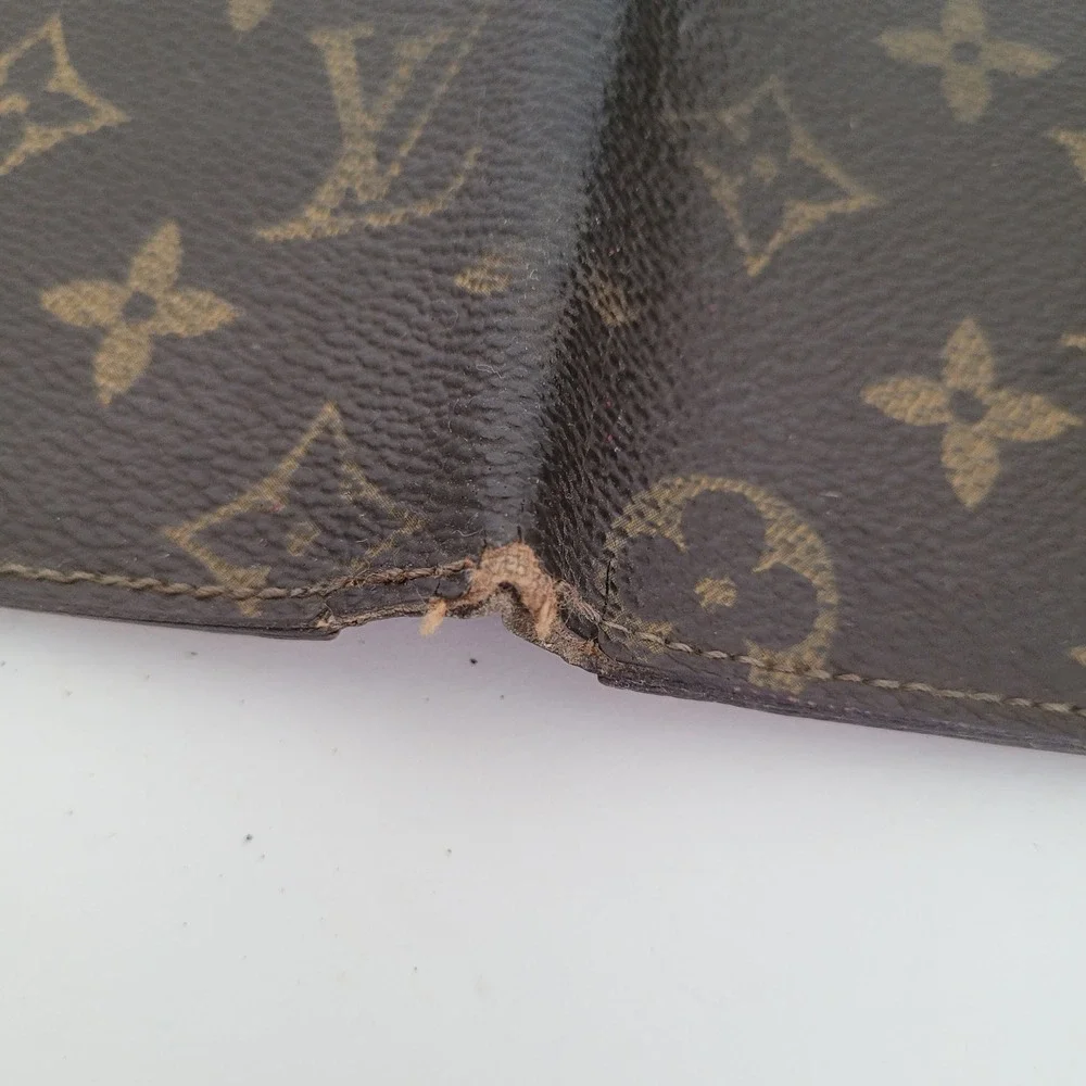 Louis Vuitton Monogram Long Wallet Vintage Brown Malletier 823 ET